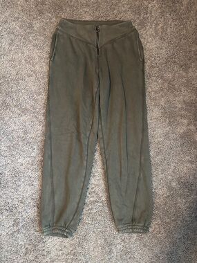 aerie Olive Zip-Front Jogger Pants